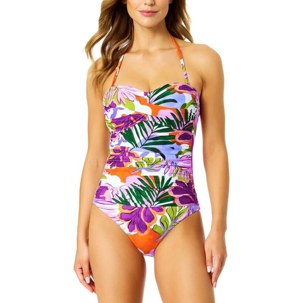 Anne Cole Womens Twist Front Strapless One-Piece